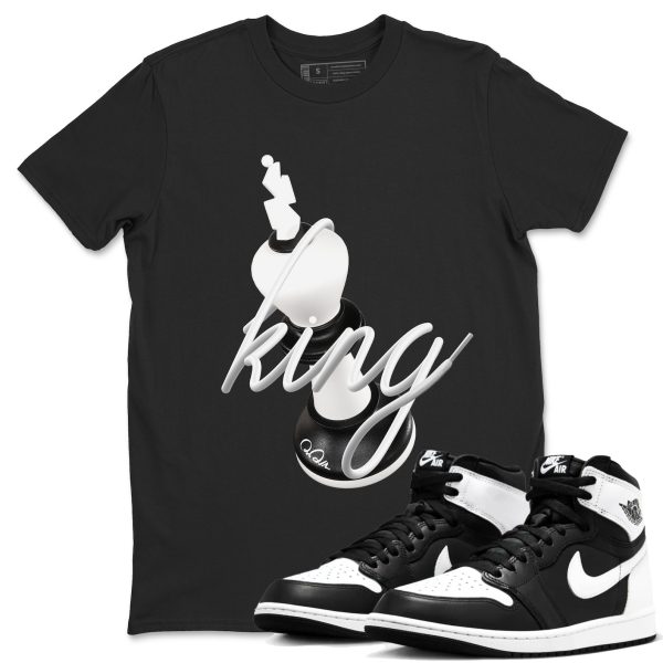 3D King Unisex Crew Neck Sneaker Matching Tee Shirt To Match 1s Black White Jezsport.com