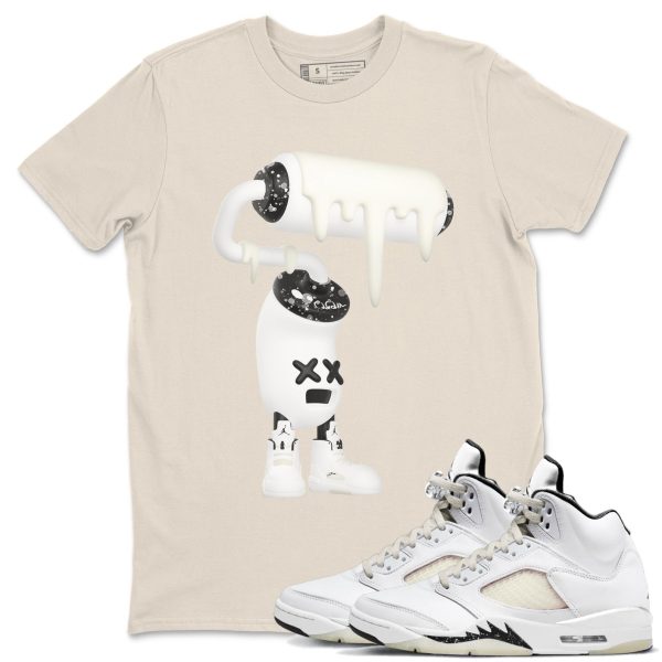 3D Paint Roller Unisex Crew Neck Sneaker Matching Tee Shirt To Match 5s Sail Jezsport.com