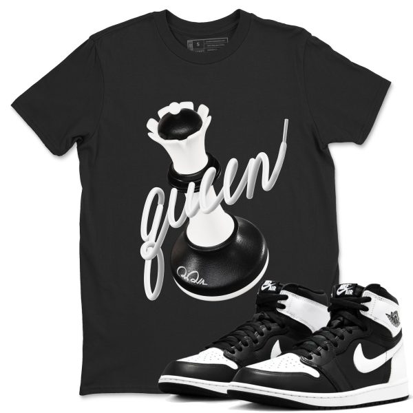 3D Queen Unisex Crew Neck Sneaker Matching Tee Shirt To Match 1s Black White Jezsport.com