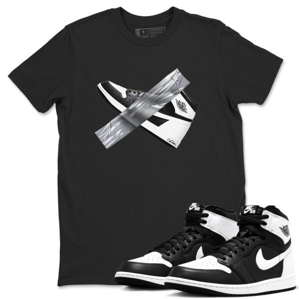 Duct Tape Unisex Crew Neck Sneaker Matching Tee Shirt To Match 1s Black White Jezsport.com