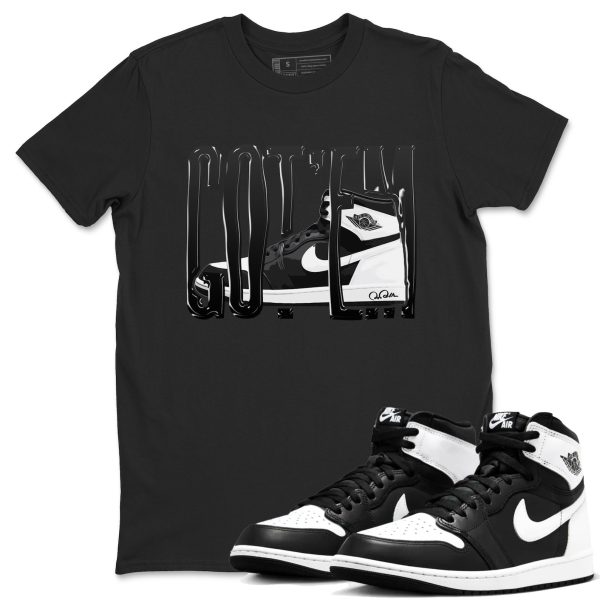 Wiggling Gotem Unisex Crew Neck Sneaker Matching Tee Shirt To Match 1s Black White Jezsport.com