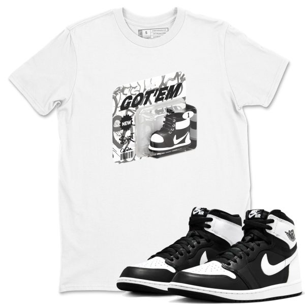 Vintage Toy Packaging Unisex Crew Neck Sneaker Matching Tee Shirt To Match 1s Black White Jezsport.com