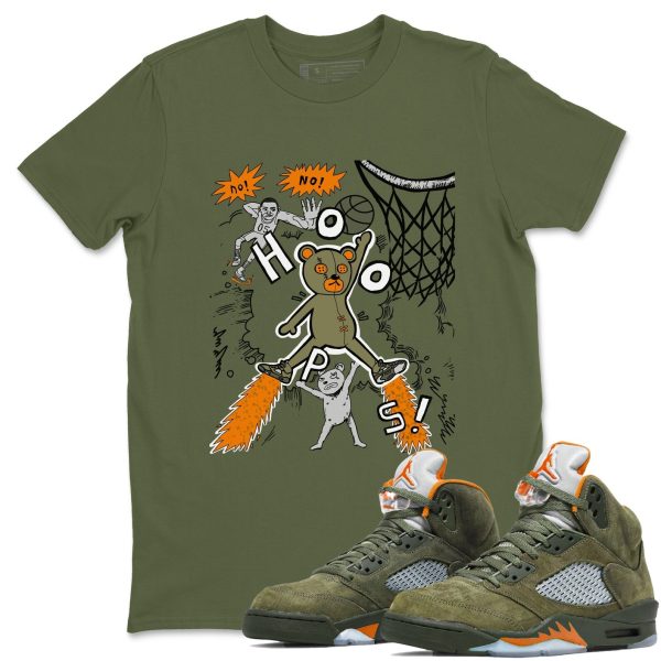 Stop The Bear Unisex Crew Neck Sneaker Matching Tee Shirt To Match 5s Olive Jezsport.com