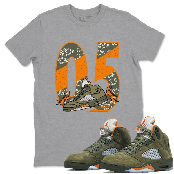 Aggressive Dribble Unisex Crew Neck Sneaker Matching Tee Shirt To Match 5s Olive Jezsport.com