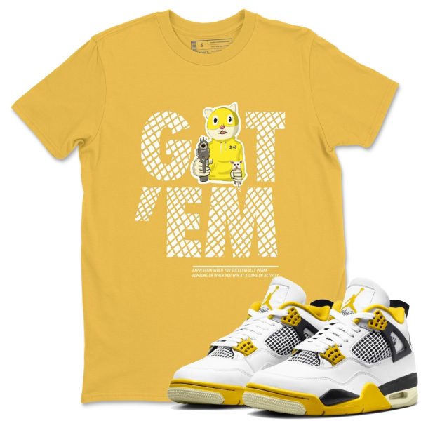 Got'em Cat Unisex Crew Neck Sneaker Matching Tee Shirt To Match 4s Vivid Sulfur Jezsport.com