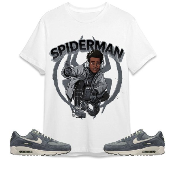 Spiderman Miles Unisex Tees Air Max 90 Iron Grey streetwear cartoon 90s, Outfit back to school, Sneaker match Tees Jezsport.com