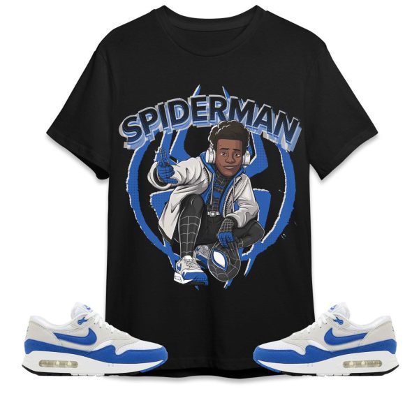 Spiderman Miles Unisex Tees Air Max 1 86 Royal streetwear cartoon 90s, Outfit back to school, Sneaker match Tees Jezsport.com