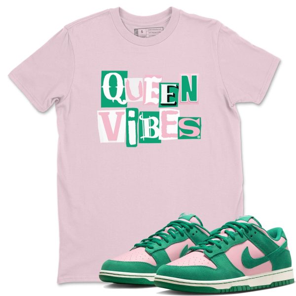 Queen Vibes Unisex Crew Neck T-Shirt - Streetwear Brand Shirt To Match Dunks Medium Soft Pink Malachite Jezsport.com