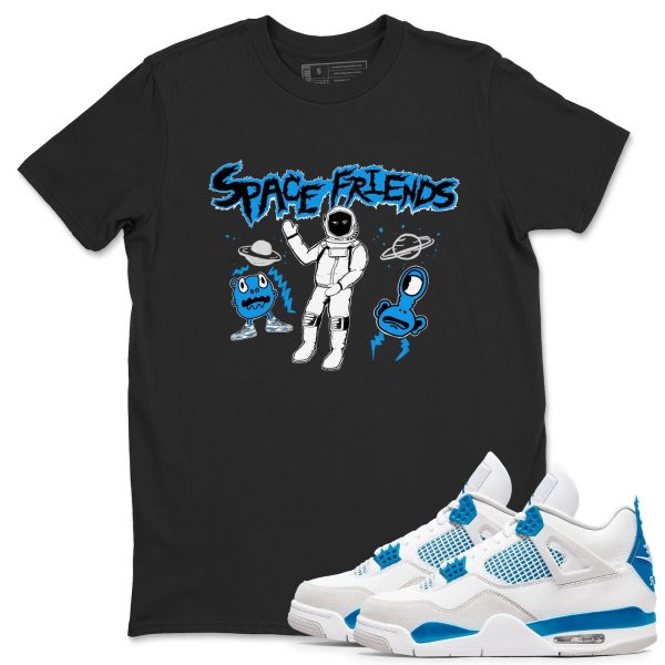 Space Friends Unisex Crew Neck T-Shirt - Streetwear Brand Shirt To Match 4s Industrial Blue Jezsport.com