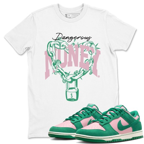 Dangerous Money Unisex Crew Neck T-Shirt - Streetwear Brand Shirt To Match Dunks Medium Soft Pink Malachite Jezsport.com