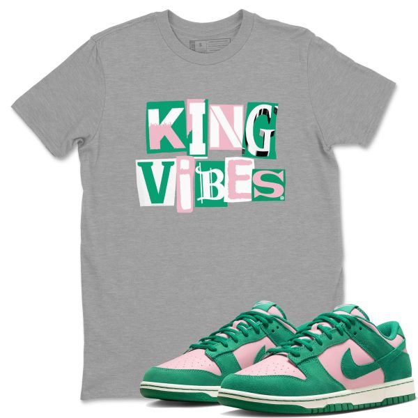 King Vibes Unisex Crew Neck T-Shirt - Streetwear Brand Shirt To Match Dunks Medium Soft Pink Malachite Jezsport.com