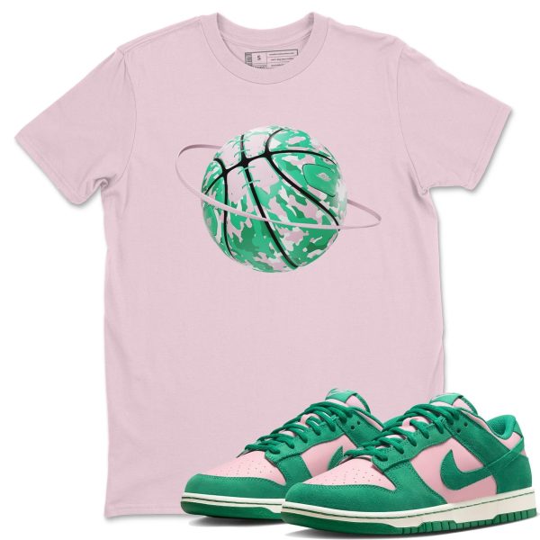 Camo Basketball Planet Sneaker Tee - Casual Unisex Cotton Sneaker T-Shirt To Match Medium Soft Pink Malachite Jezsport.com