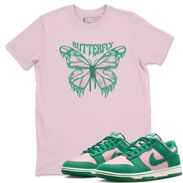 Butterfly Sneaker Tee - Casual Unisex Cotton Sneaker T-Shirt To Match Medium Soft Pink Malachite Jezsport.com