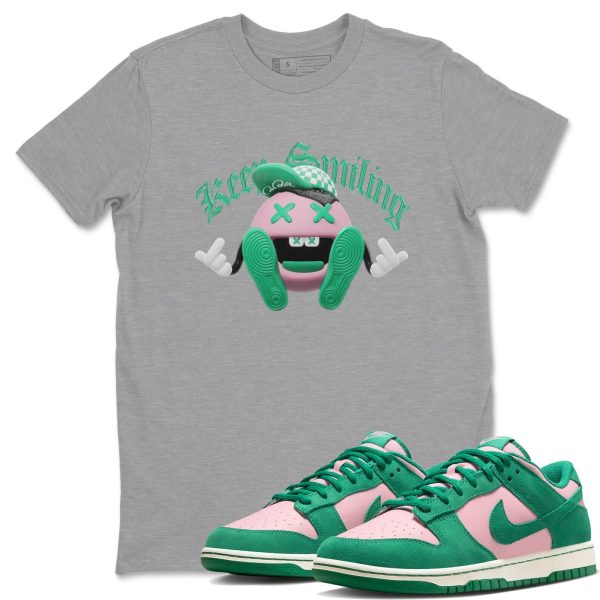 Keep Smiling Sneaker Tee - Casual Unisex Cotton Sneaker T-Shirt To Match Medium Soft Pink Malachite Jezsport.com