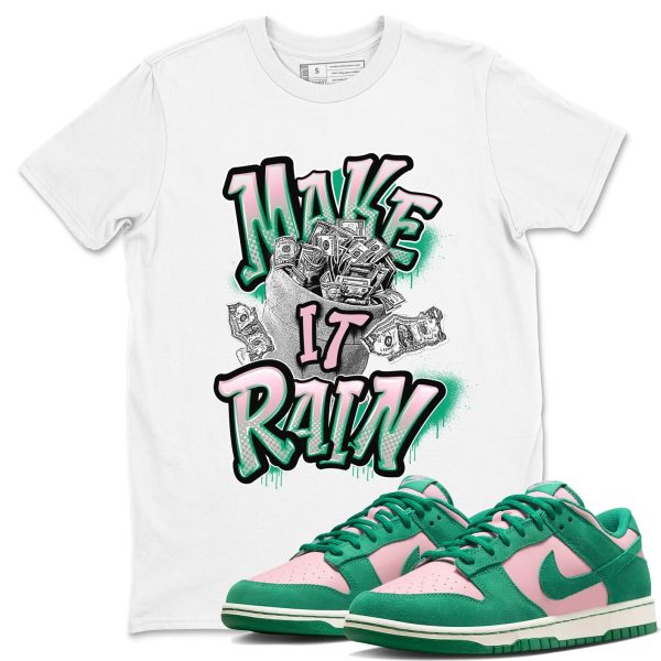 Make It Rain Money Sneaker Tee - Casual Unisex Cotton Sneaker T-Shirt To Match Medium Soft Pink Malachite Jezsport.com