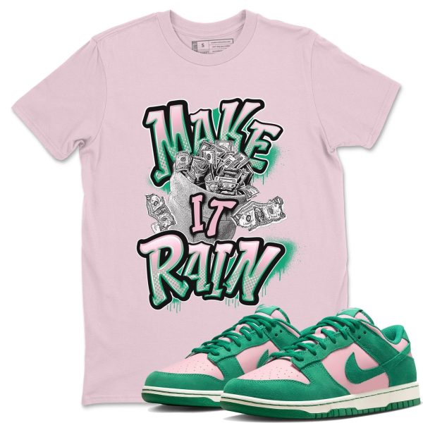 Make It Rain Money Sneaker Tee - Casual Unisex Cotton Sneaker T-Shirt To Match Medium Soft Pink Malachite Jezsport.com