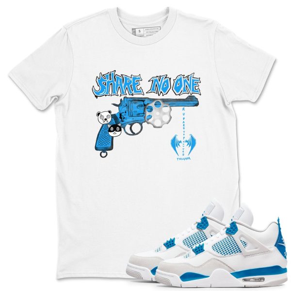 Share No One Sneaker Tee - Casual Unisex Cotton Sneaker T-Shirt To Match 4s Industrial Blue Jezsport.com