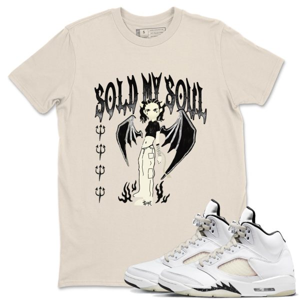 Sold My Soul Sneaker Tee - Casual Unisex Cotton Sneaker T-Shirt To Match 5s SE Sail Jezsport.com