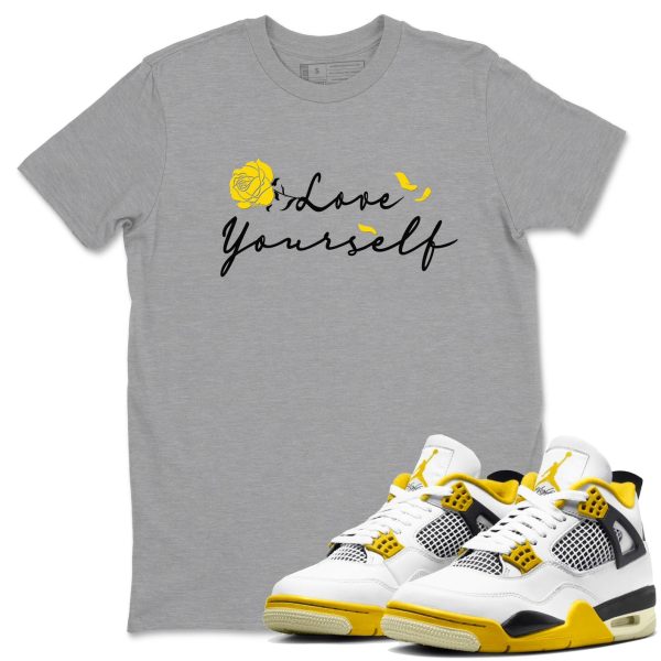 Love Yourself Sneaker Tee - Casual Unisex Cotton Sneaker T-Shirt To Match 4s Vivid Sulfur Jezsport.com