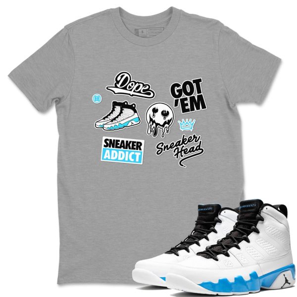 Sneakerhead Sticker Streetwear Brand Shirts To Match Jordans 9s Powder Blue Jezsport.com