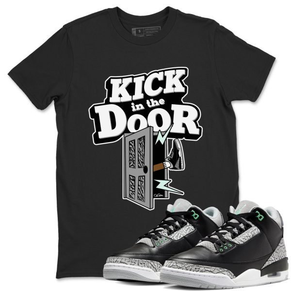 Kick In The Door Sneaker Tee - Unisex Cotton Sneaker Shirts To Match Jordans 3s Green Glow Jezsport.com