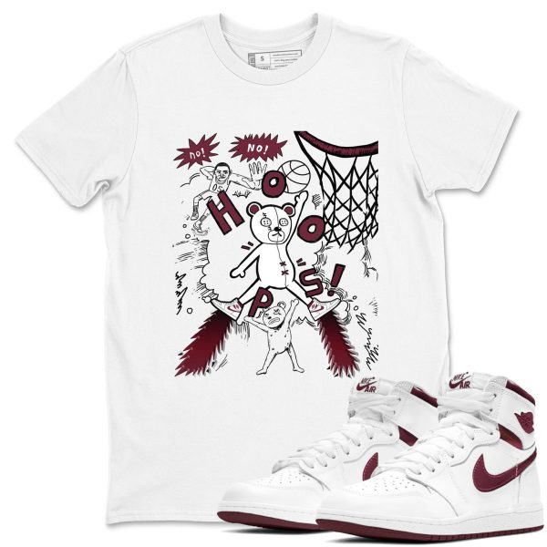 Stop The Bear Sneaker Tee - Unisex Cotton Sneaker Shirts To Match Jordans 1s Metallic Burgundy Jezsport.com