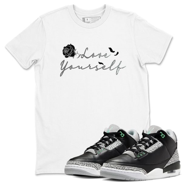 Love Yourself Sneaker Tee - Unisex Cotton Sneaker Shirts To Match Jordans 3s Green Glow Jezsport.com