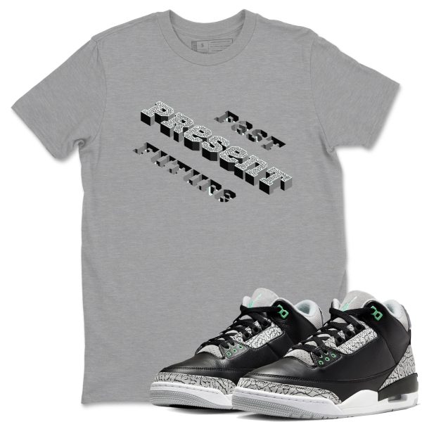 Past Present Future Sneaker Tee - Unisex Cotton Sneaker Shirts To Match Jordans 3s Green Glow Jezsport.com