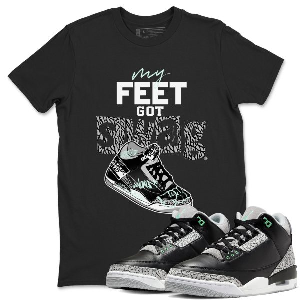 My Feet Got Swag Sneaker Tee - Unisex Cotton Sneaker Shirts To Match Jordans 3s Green Glow Jezsport.com