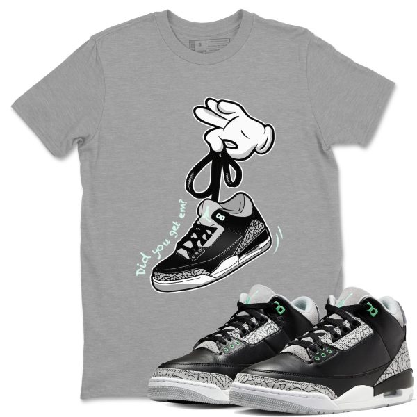 Cartoon Hands Sneaker Tee - Unisex Cotton Sneaker Shirts To Match Jordans 3s Green Glow Jezsport.com