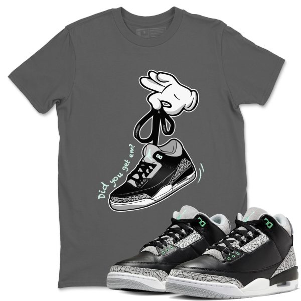 Cartoon Hands Sneaker Tee - Unisex Cotton Sneaker Shirts To Match Jordans 3s Green Glow Jezsport.com