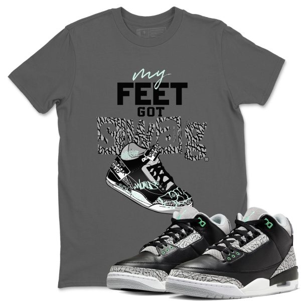 My Feet Got Swag Sneaker Tee - Unisex Cotton Sneaker Shirts To Match Jordans 3s Green Glow Jezsport.com