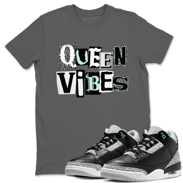 Queen Vibes Sneaker Tee - Unisex Cotton Sneaker Shirts To Match Jordans 3s Green Glow Jezsport.com