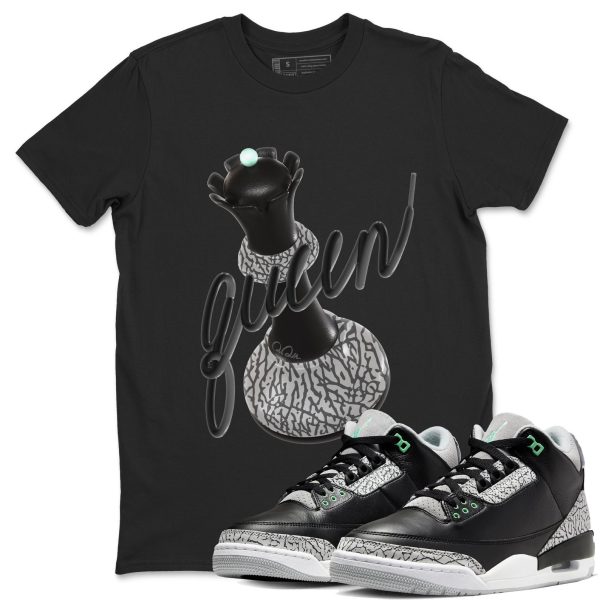 3D Queen Sneaker Tee - Unisex Cotton Sneaker Shirts To Match Jordans 3s Green Glow Jezsport.com