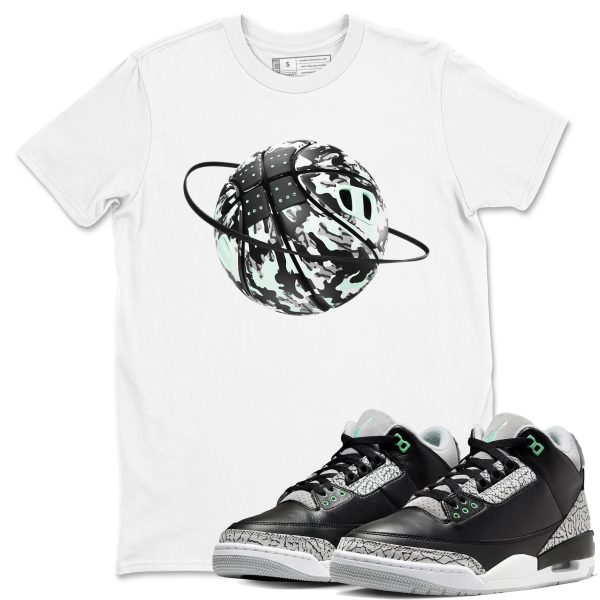 Camo Baketball Planet Sneaker Tee - Unisex Cotton Sneaker Shirts To Match Jordans 3s Green Glow Jezsport.com