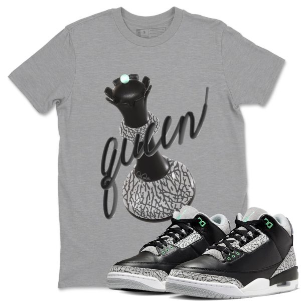 3D Queen Sneaker Tee - Unisex Cotton Sneaker Shirts To Match Jordans 3s Green Glow Jezsport.com