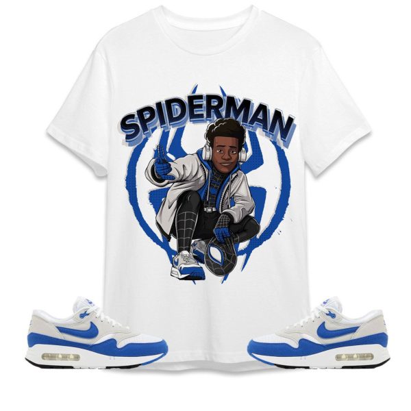 Spiderman Miles Unisex Tees Air Max 1 86 Royal streetwear cartoon 90s, Outfit back to school, Sneaker match Tees Jezsport.com