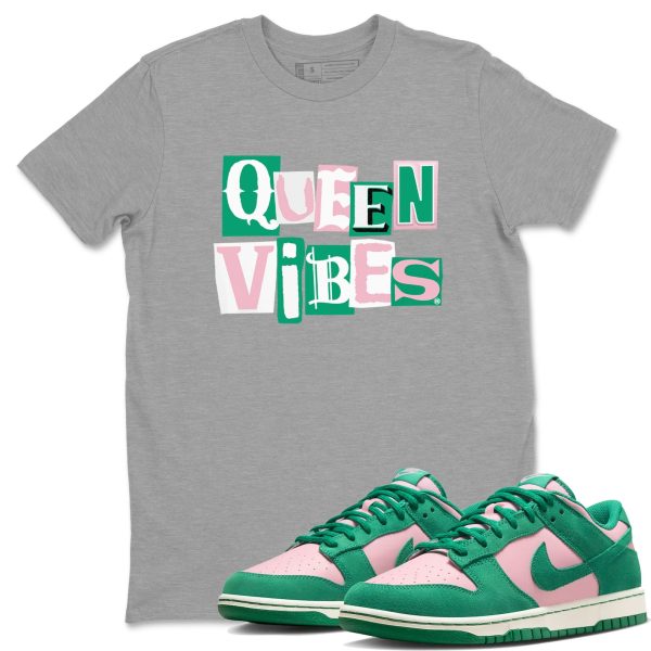 Queen Vibes Unisex Crew Neck T-Shirt - Streetwear Brand Shirt To Match Dunks Medium Soft Pink Malachite Jezsport.com