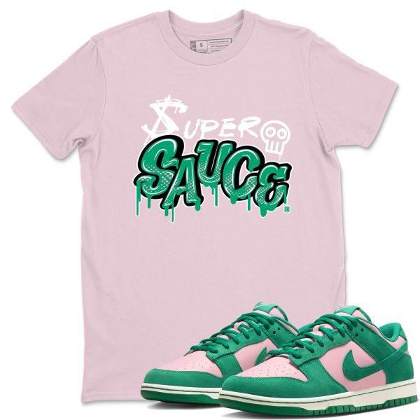 Super Sauce Unisex Crew Neck T-Shirt - Streetwear Brand Shirt To Match Dunks Medium Soft Pink Malachite Jezsport.com