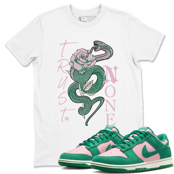 Trust None Unisex Crew Neck T-Shirt - Streetwear Brand Shirt To Match Dunks Medium Soft Pink Malachite Jezsport.com