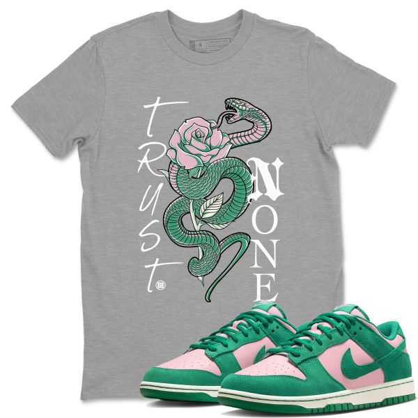 Trust None Unisex Crew Neck T-Shirt - Streetwear Brand Shirt To Match Dunks Medium Soft Pink Malachite Jezsport.com