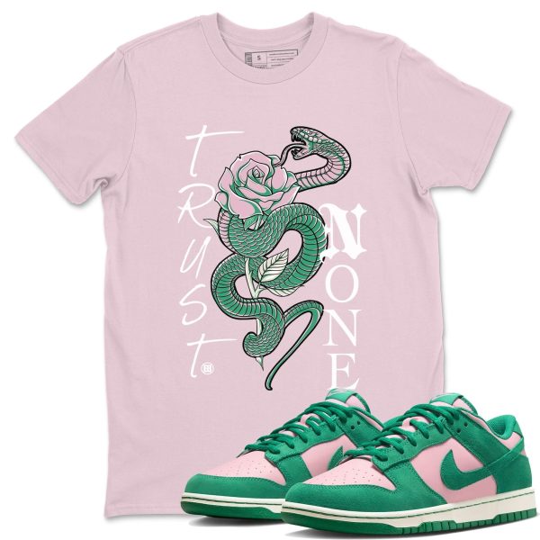 Trust None Unisex Crew Neck T-Shirt - Streetwear Brand Shirt To Match Dunks Medium Soft Pink Malachite Jezsport.com