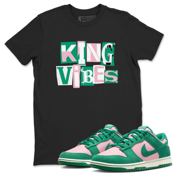 King Vibes Unisex Crew Neck T-Shirt - Streetwear Brand Shirt To Match Dunks Medium Soft Pink Malachite Jezsport.com