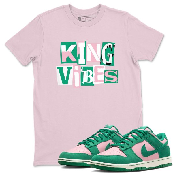 King Vibes Unisex Crew Neck T-Shirt - Streetwear Brand Shirt To Match Dunks Medium Soft Pink Malachite Jezsport.com