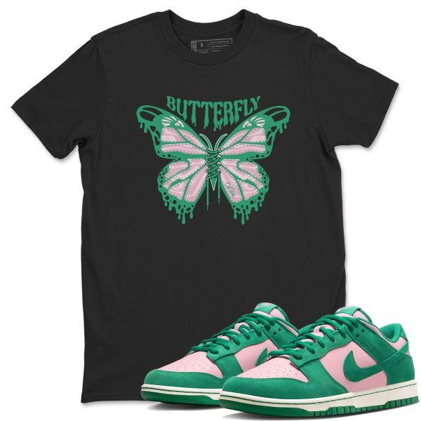 Butterfly Sneaker Tee - Casual Unisex Cotton Sneaker T-Shirt To Match Medium Soft Pink Malachite Jezsport.com