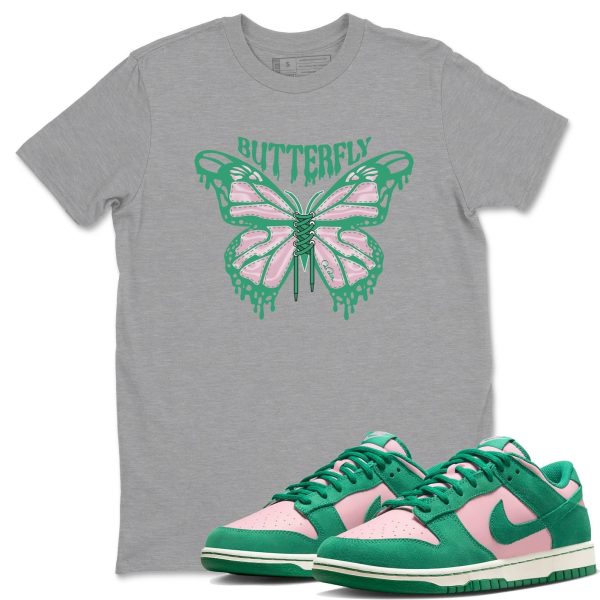 Butterfly Sneaker Tee - Casual Unisex Cotton Sneaker T-Shirt To Match Medium Soft Pink Malachite Jezsport.com