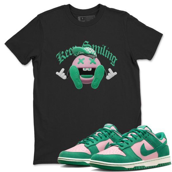 Keep Smiling Sneaker Tee - Casual Unisex Cotton Sneaker T-Shirt To Match Medium Soft Pink Malachite Jezsport.com