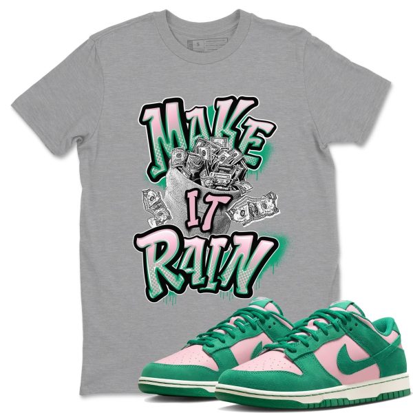 Make It Rain Money Sneaker Tee - Casual Unisex Cotton Sneaker T-Shirt To Match Medium Soft Pink Malachite Jezsport.com