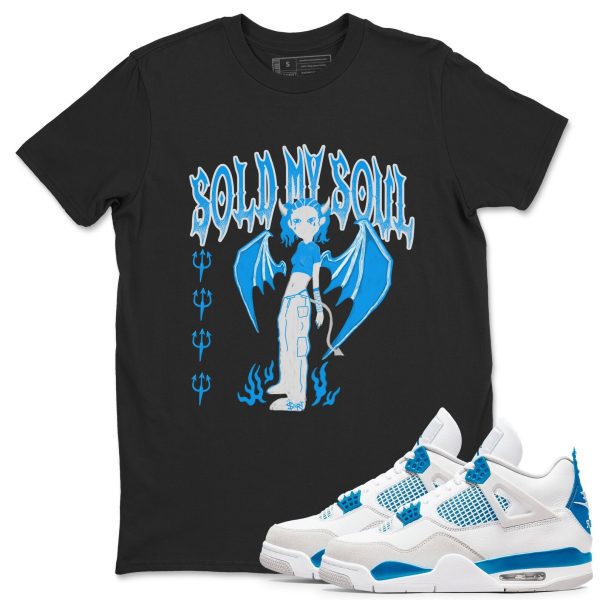 Sold My Soul Sneaker Tee - Casual Unisex Cotton Sneaker T-Shirt To Match 4s Industrial Blue Jezsport.com