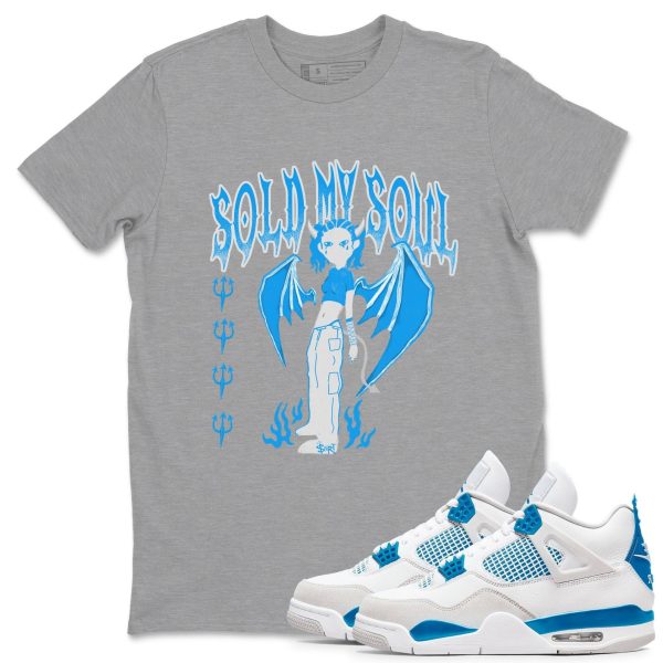 Sold My Soul Sneaker Tee - Casual Unisex Cotton Sneaker T-Shirt To Match 4s Industrial Blue Jezsport.com